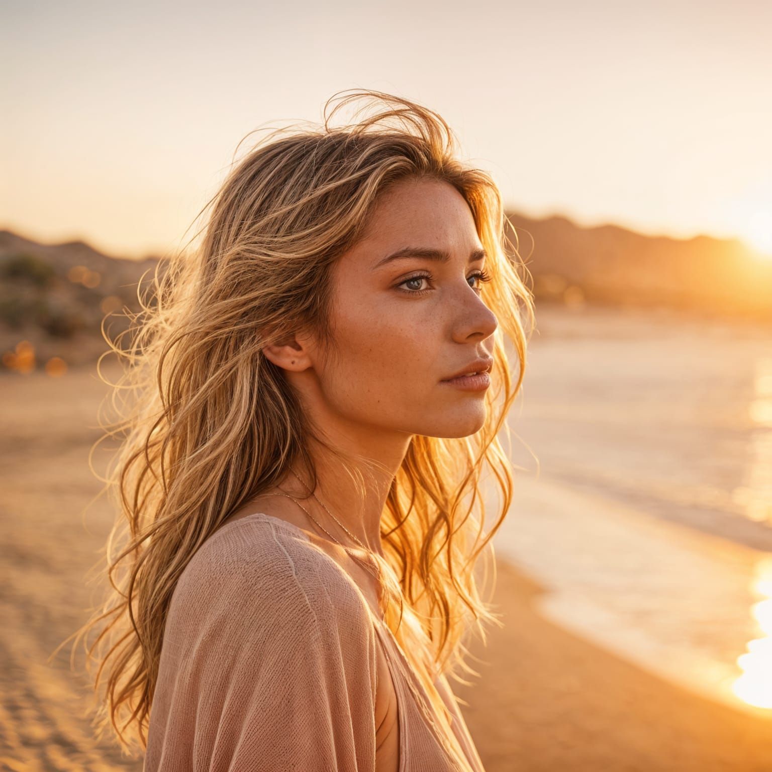 Sunset Silhouette of a Model in Portugal