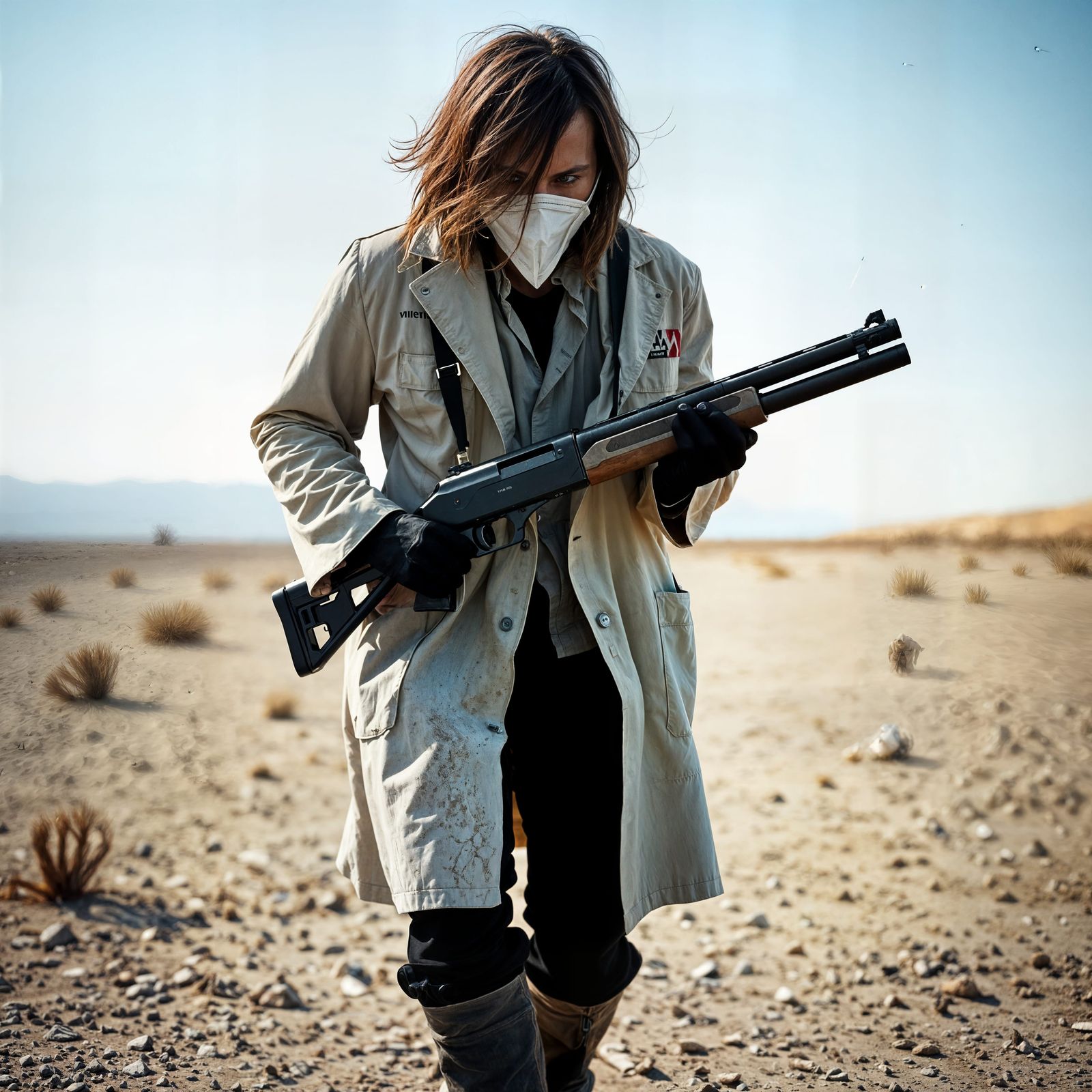 Rugged Scientist in Post-Apocalyptic Desert