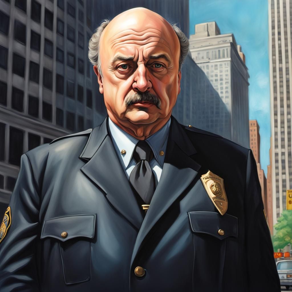 Dennis Franz as Sipowicz in Hyperrealistic New York Scene