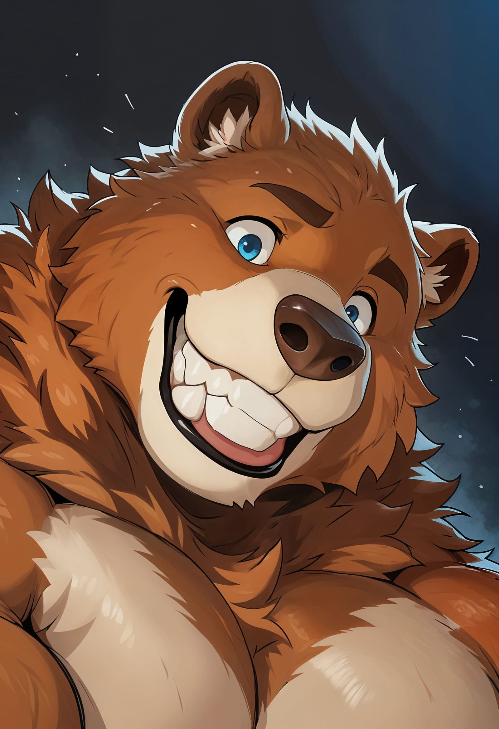 Majestic Mega-Obese Kodiak Bear Portrait in Impressive Darkn...