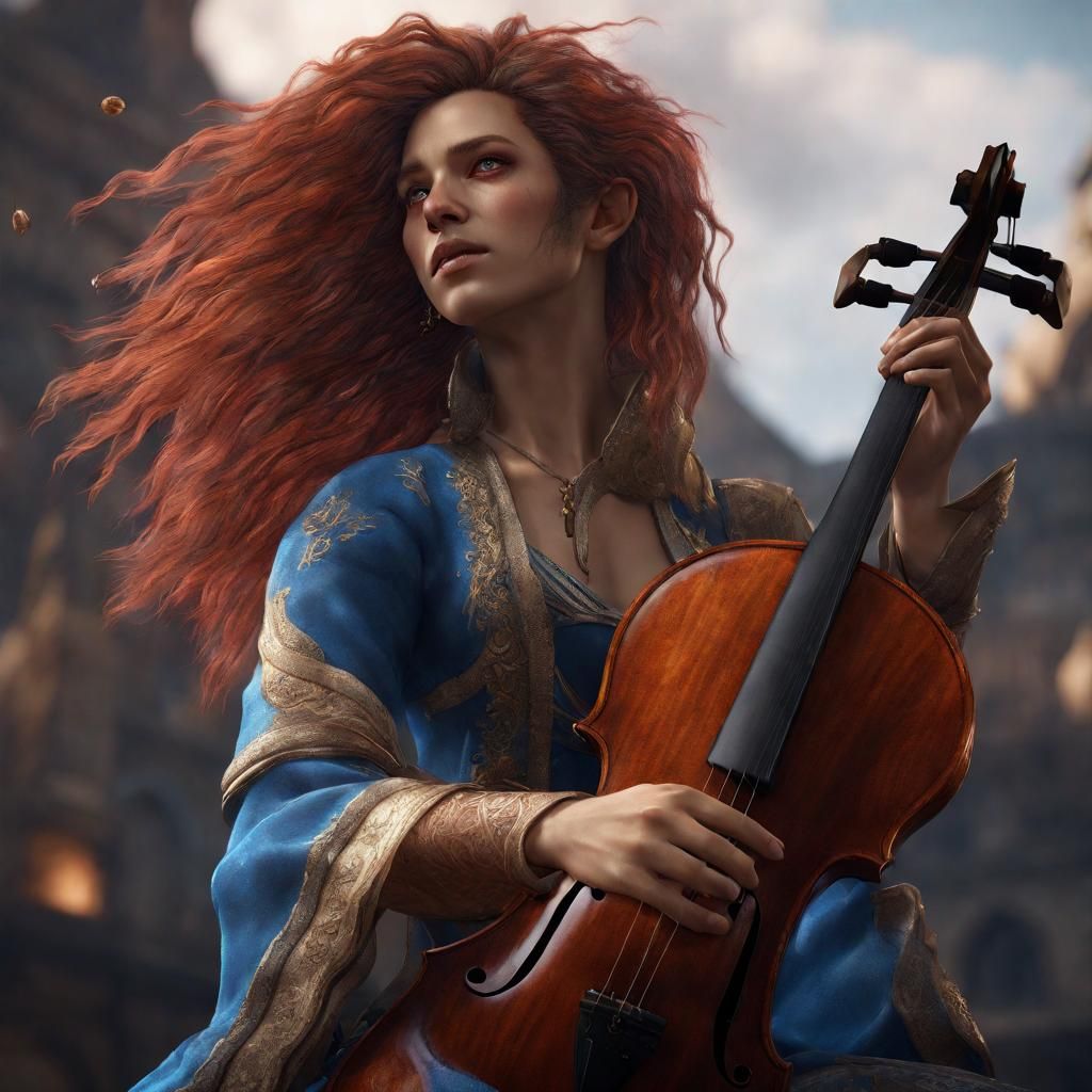 Detailed Bard Performance in Matte Painting Style