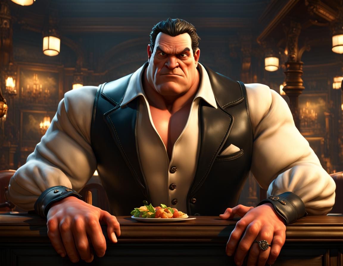 Mafia Giant in Beanstalk Nightclub: 3D Digital Art