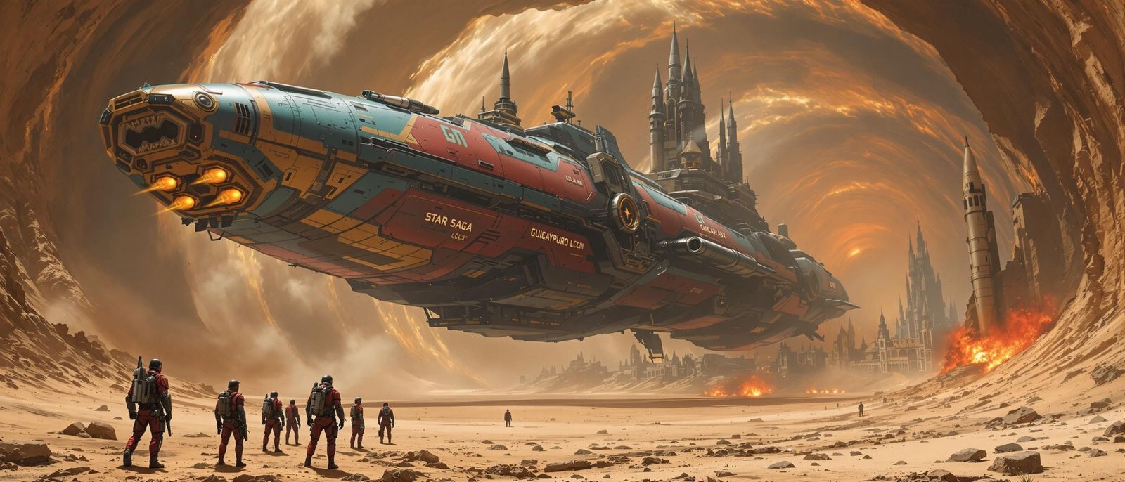 Giger-Inspired Alien Mothership Descends Upon Desert Planet