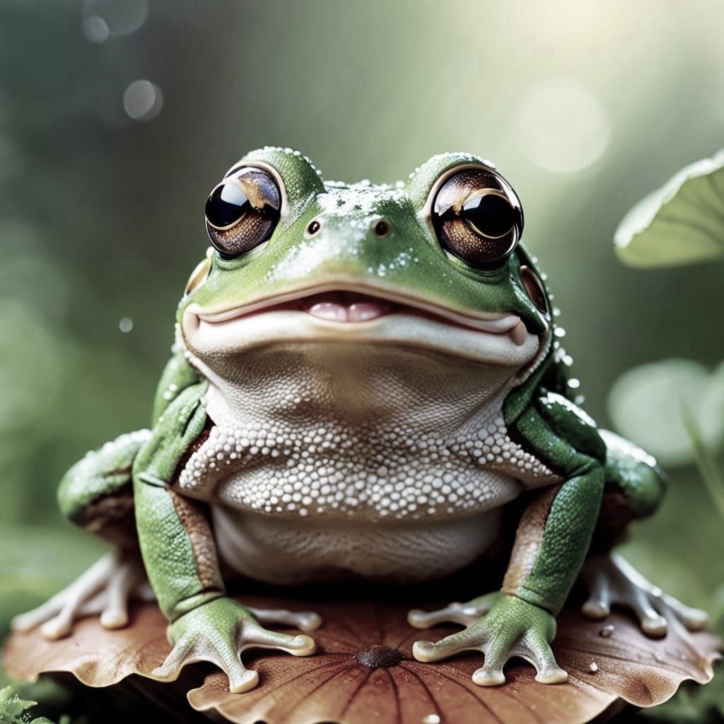 A Frog Caught in a Moment of Sneezy Delight