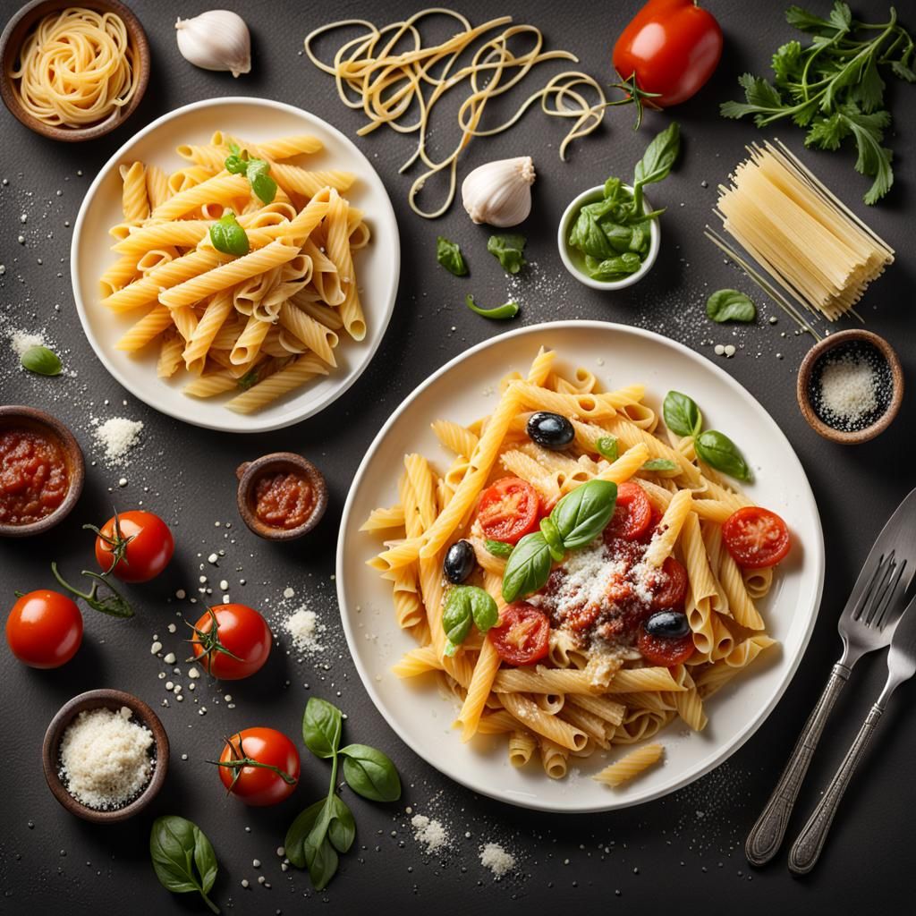 Food photography style a Pasta Dishe.