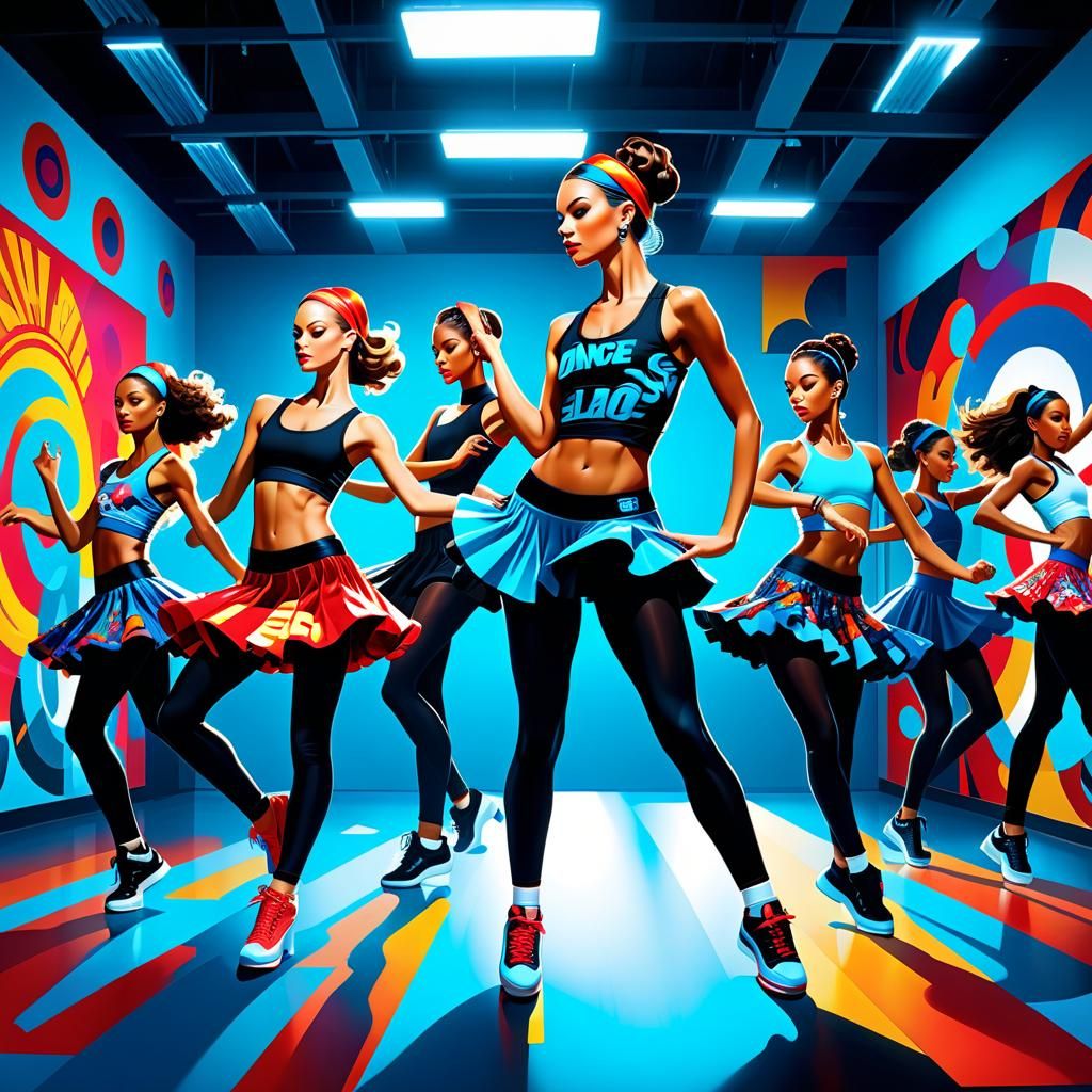 Dance Class in Pop Surrealist Style