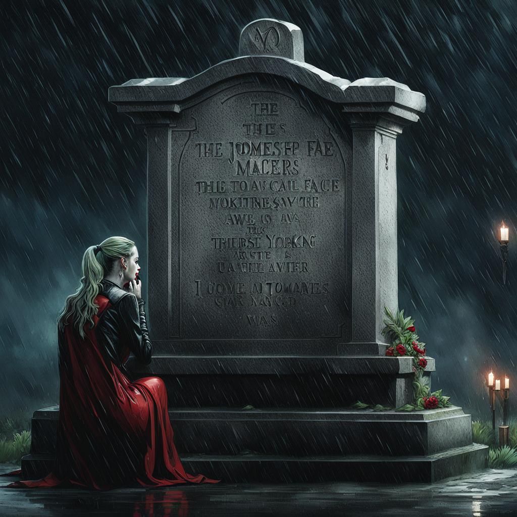 Harley Quinn Crying at Joker's Grave