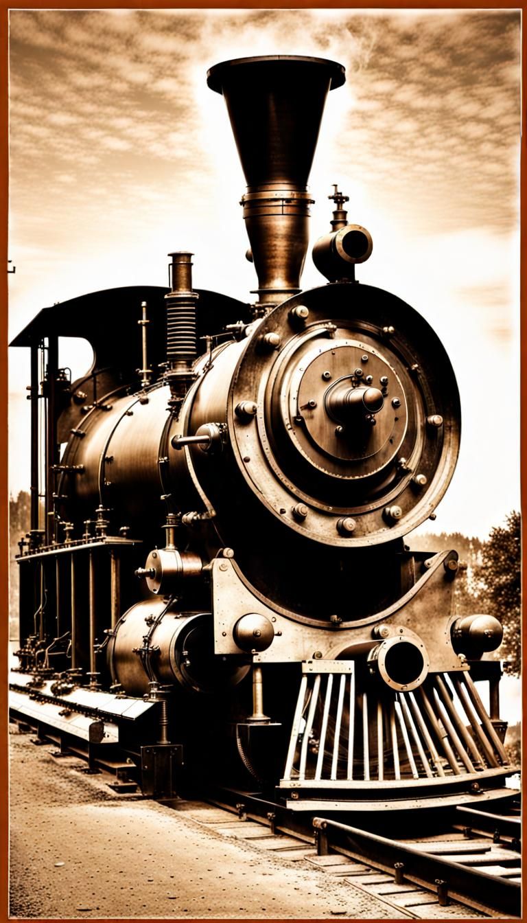 Antique Denis Papin Steam Engine Illustration