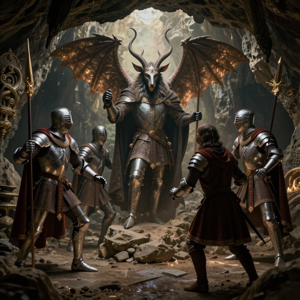 Knights Templar Summoning Baphomet in Secret Cave