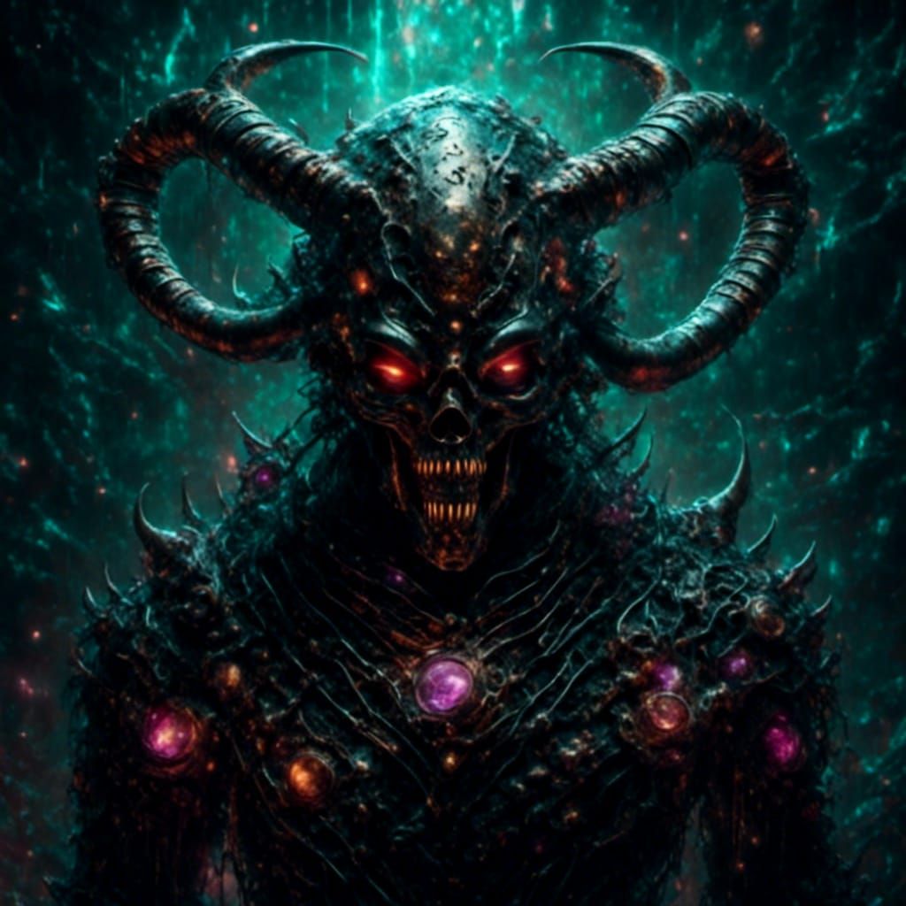 Demonic Alien Battle in Dark Fantasy Art