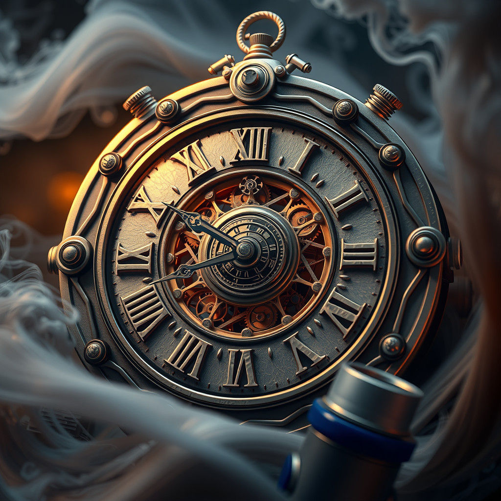 Steampunk Clockwork New Year in Matte Painting Style