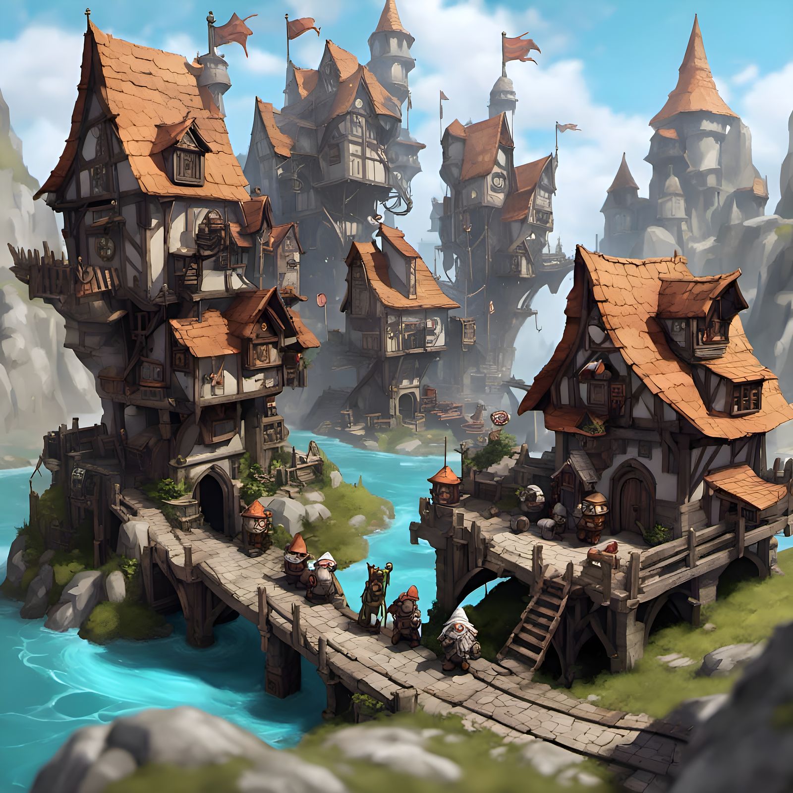 Arcane Mecha Gnome City: Medieval Fantasy Port