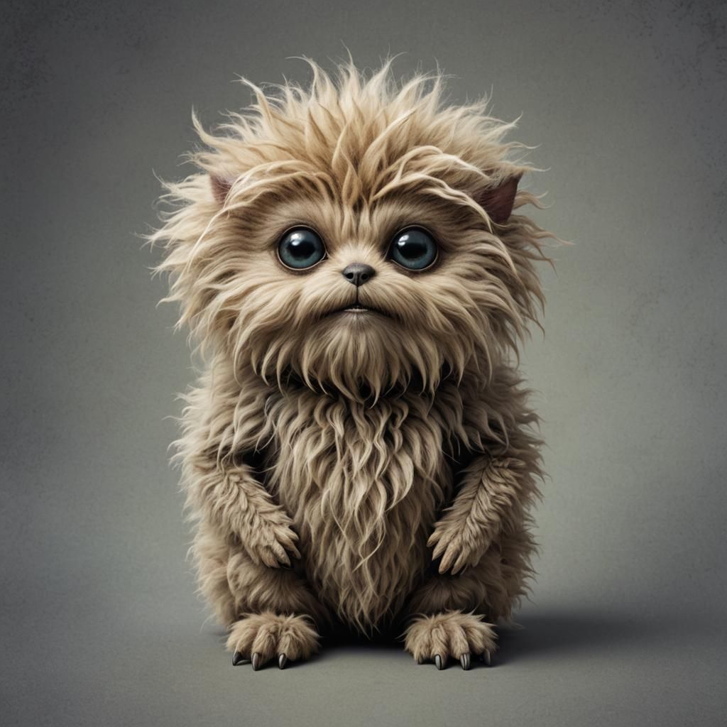 Cute Armless Furry Alien Creature Portrait