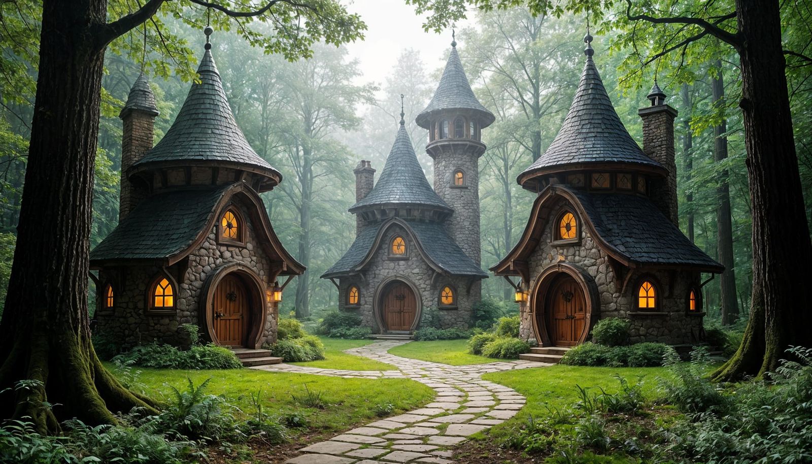 Magical Elven Cottages in Enchanted Forest