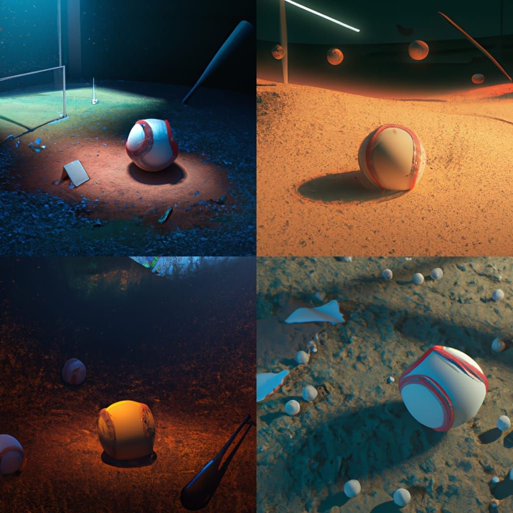 Dreamlike Baseball Scene in 3D Game Style