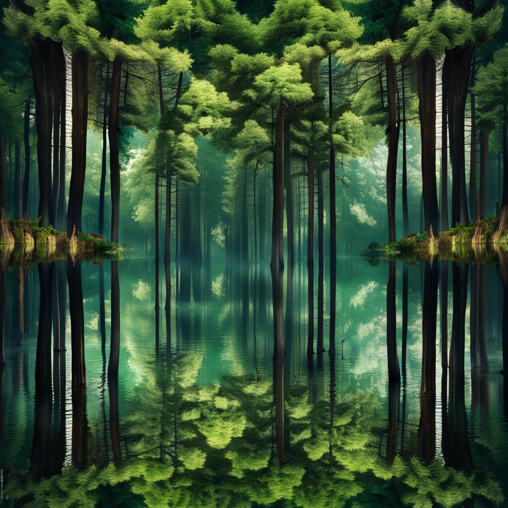 Surreal Inverted Forest: Optical Illusion in HD