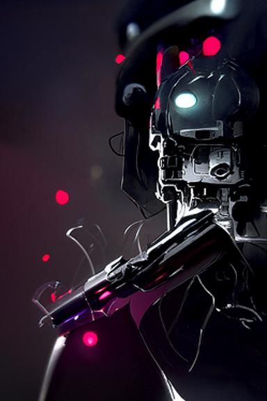 Detailed Robotic CNC Workcell in Mecha Style