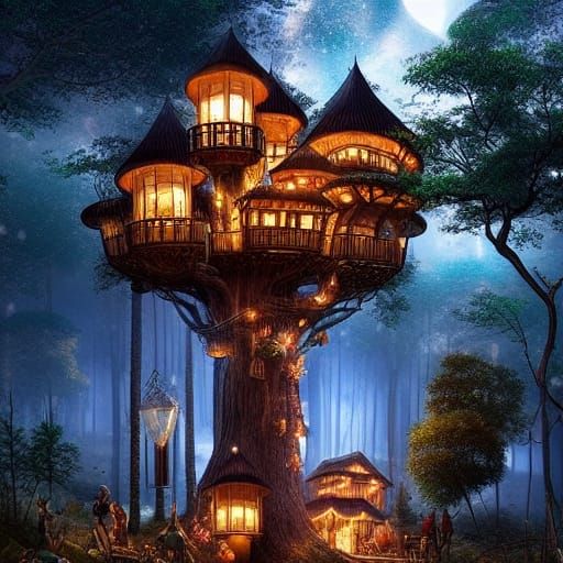 Magical Lanterns Light Up Luxury Treehouse
