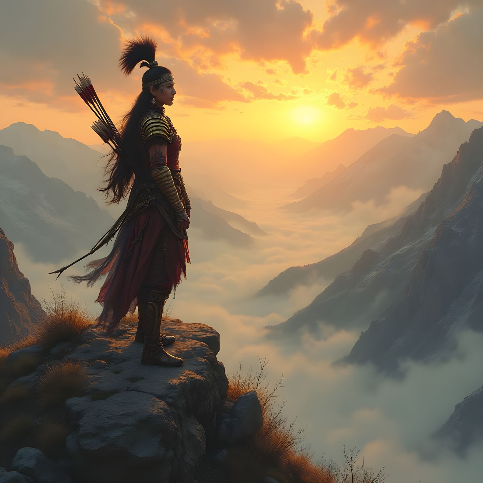 Mongol Warrior Queen in Regal Splendor