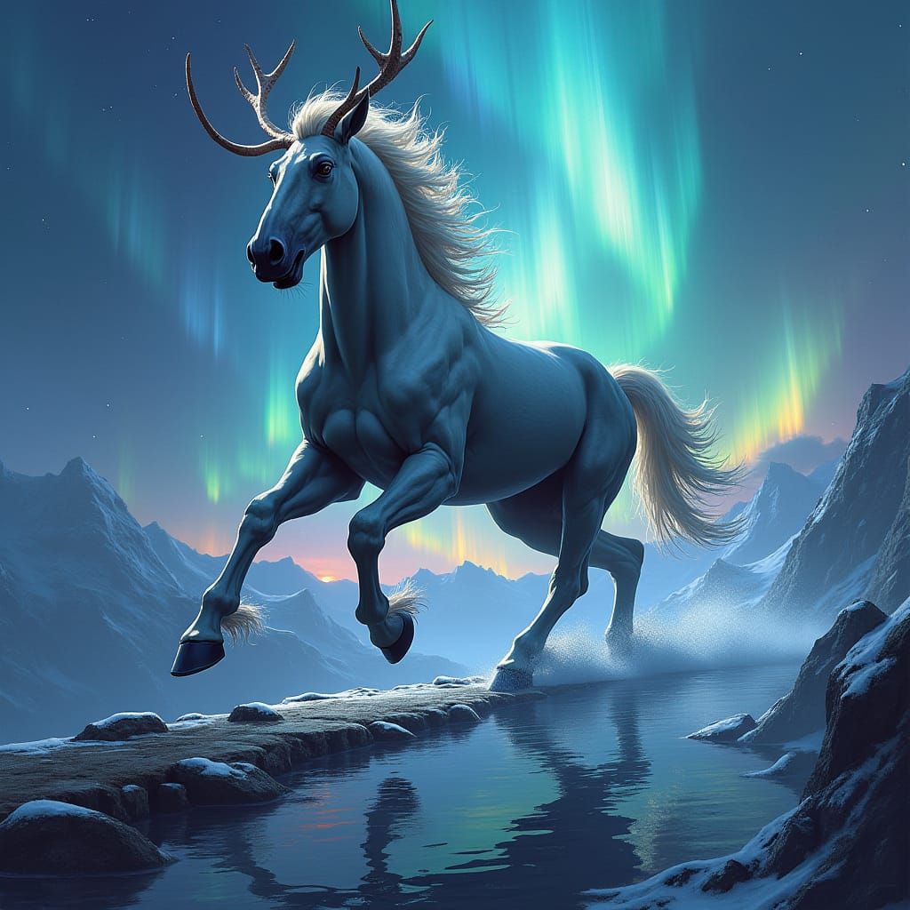 Sleipnir Gallops Across the Rainbow Bridge