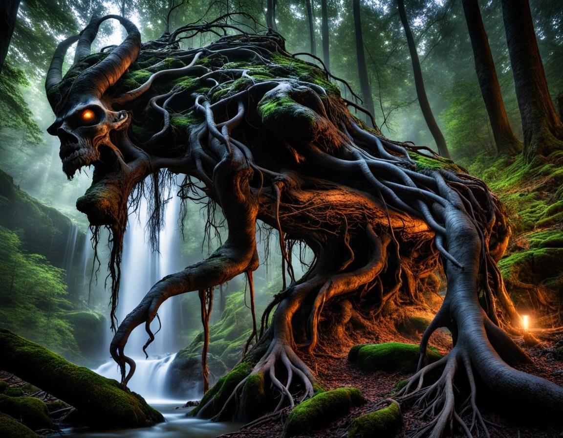 Terrifying Demon Transforms into Tree Roots