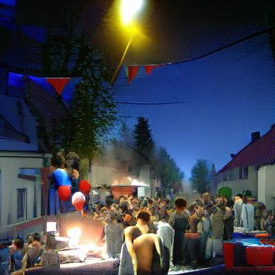Lively Street Party Scene