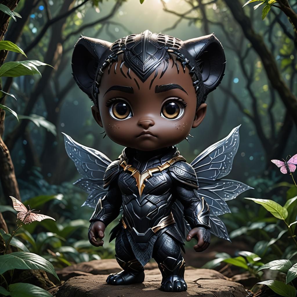 Black Panther as a Chibi Fairy