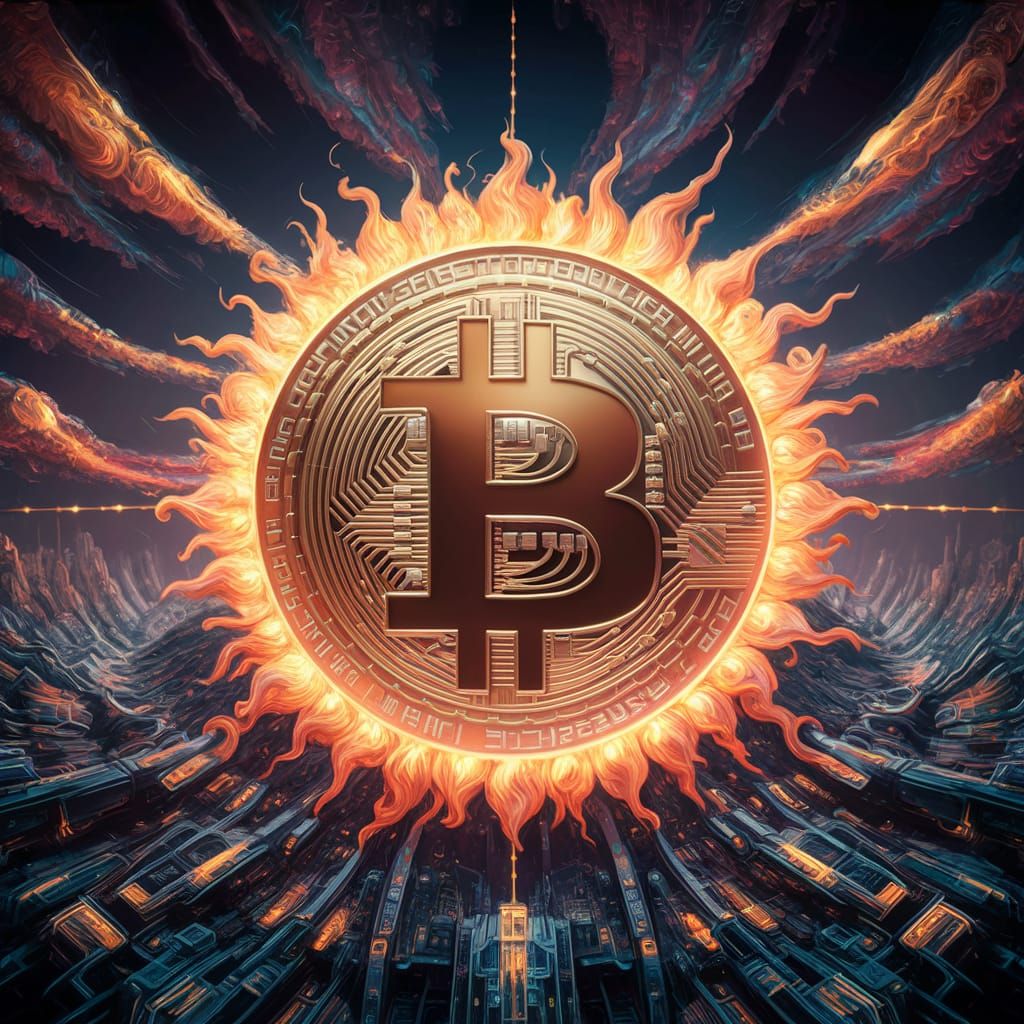 Bitcoin Symbol Transforms into Radiant Sun