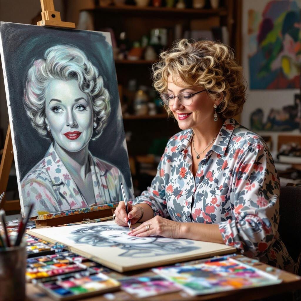 Pastel Chalk Portrait of Lucille Ball