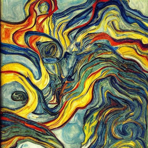 Elemental Forces Clash in Expressive Impressionism Style