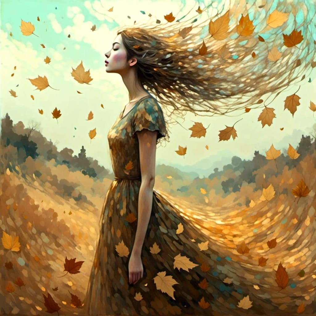Autumn Girl: Surreal Fantasy Concept Art