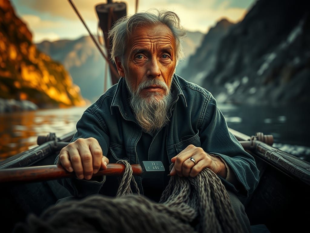Weathered Fisherman in Hyperrealistic Portrait