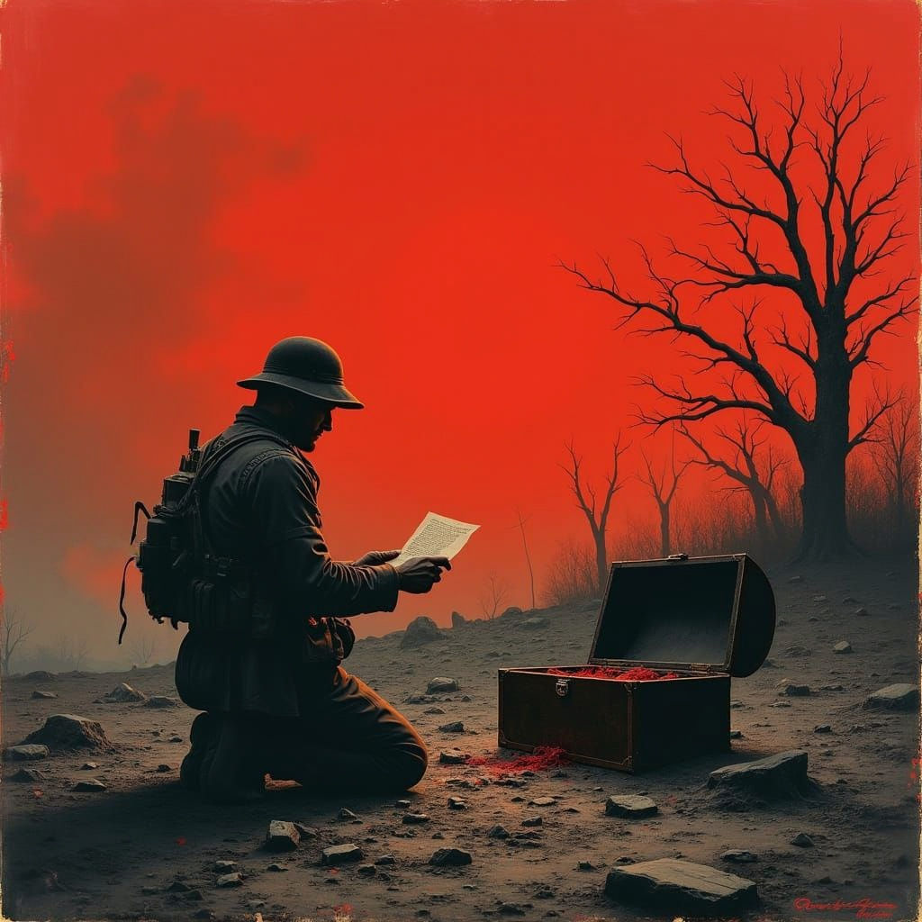 Soldier Finds Paper in Apocalyptic Landscape