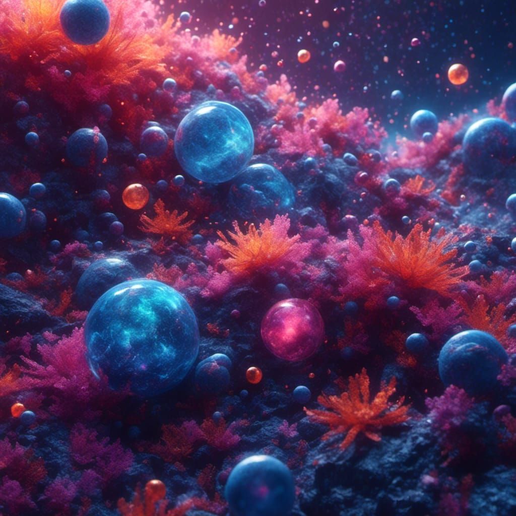 Blue Neon Galaxy in Detailed Matte Painting Style