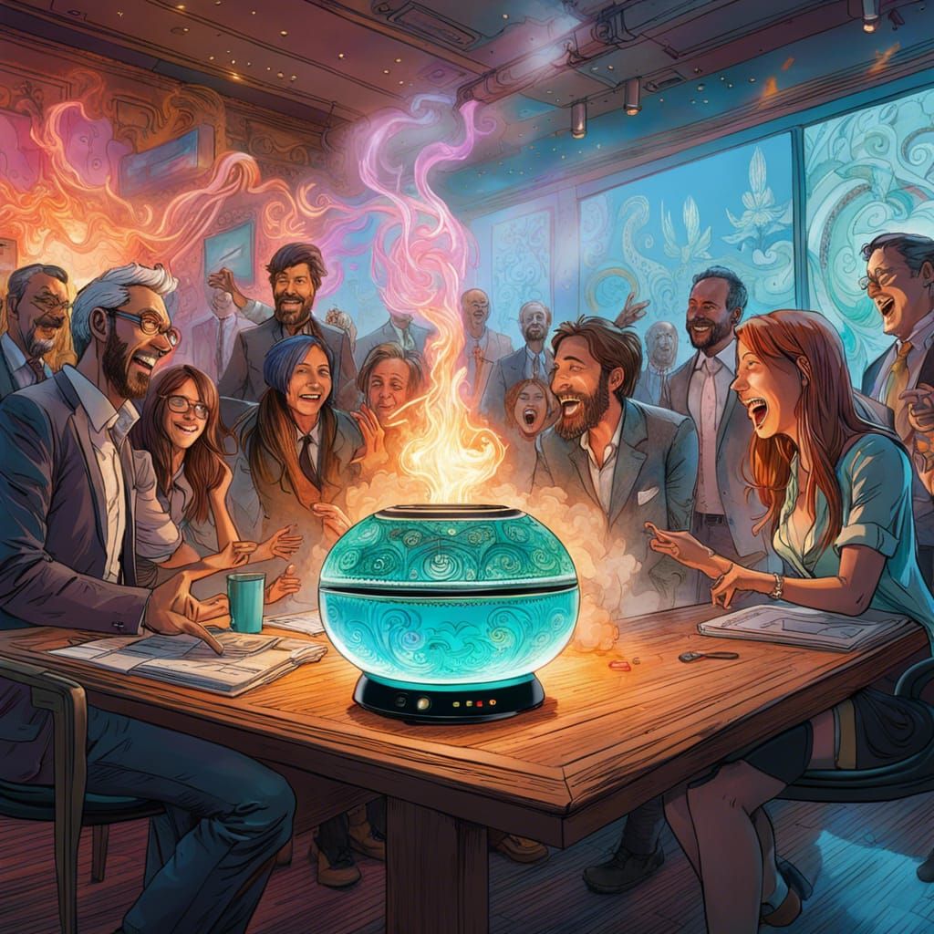 Luminescent Aroma Diffuser Creates Joyful Office Scene