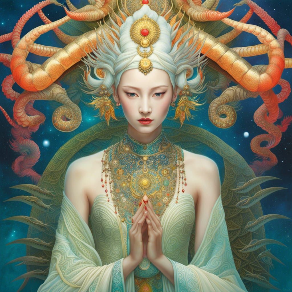 Scorpius the Scorpion in Surrealist Watercolor Style