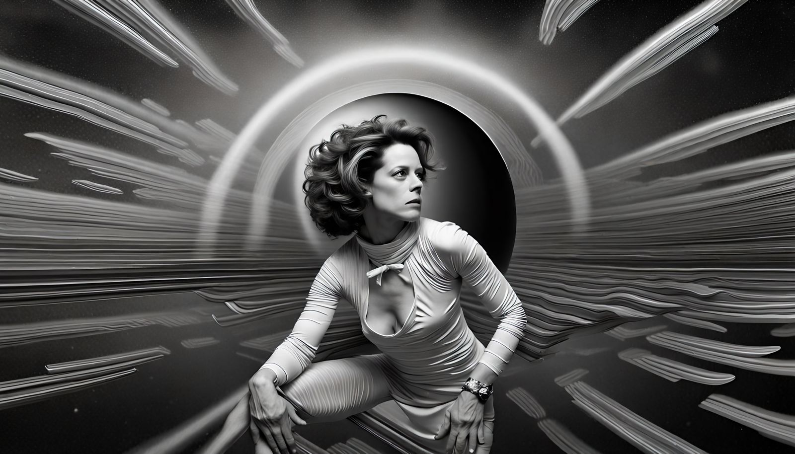 Gigeresque Alien: Sigourney Weaver in Photorealistic Art