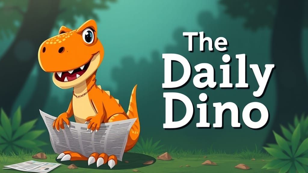 Friendly Orange T-Rex IT Newspaper Banner