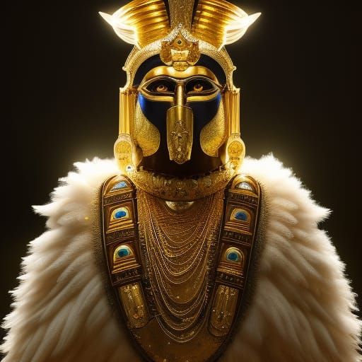 Horus Portrait with Gold Dust Particles