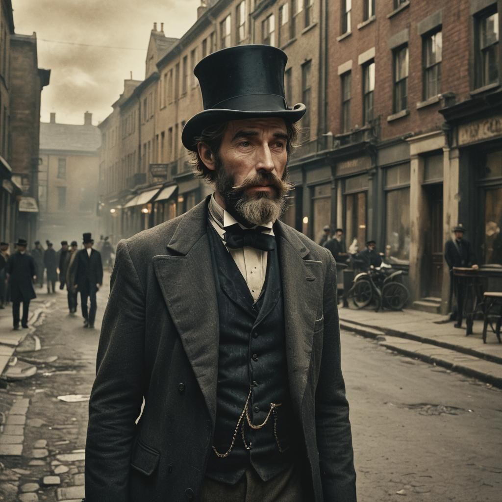 Cinematic Portrait of a Man in Top Hat