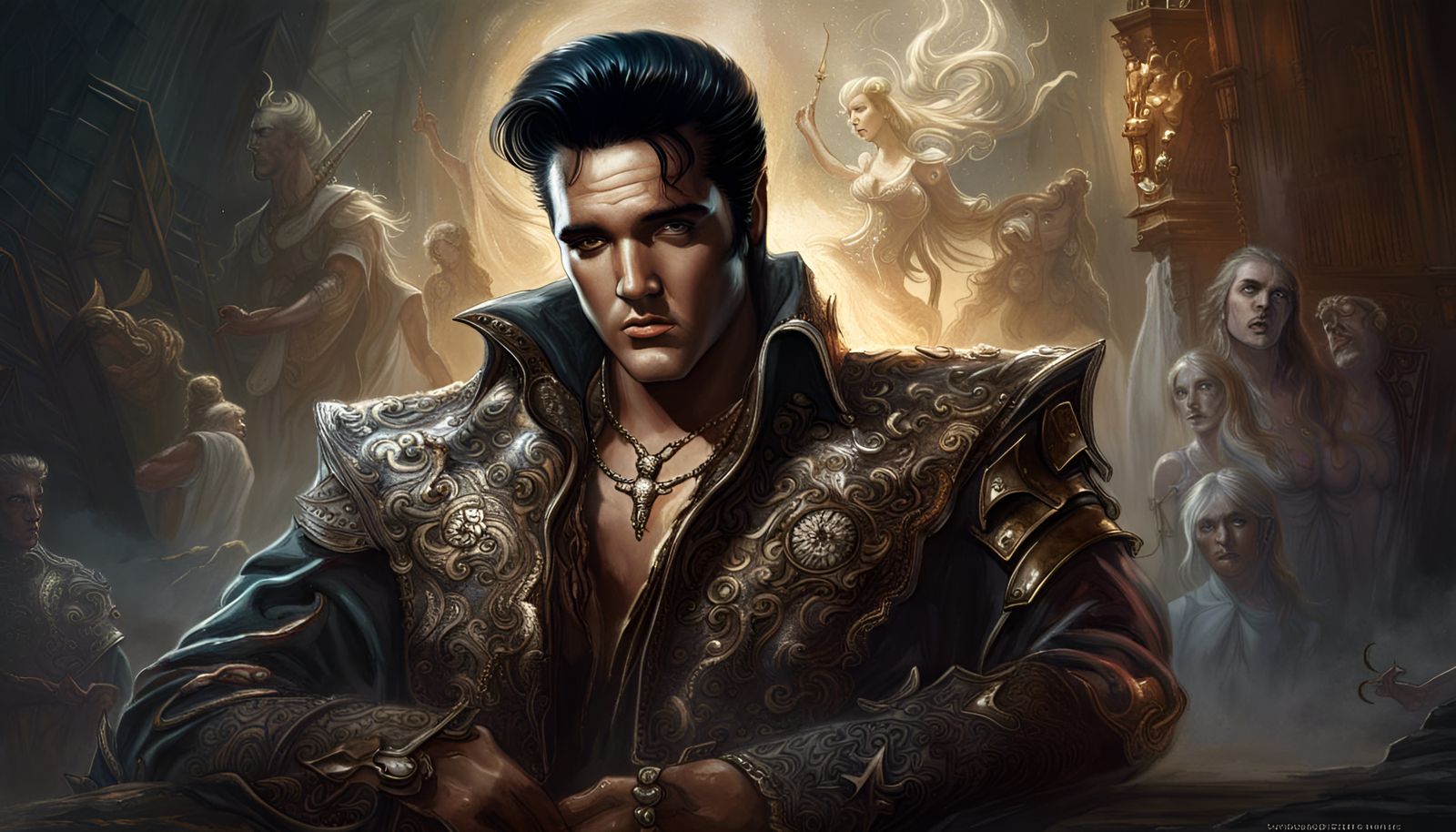 Elvis Presley Dark Fantasy Portrait in Unreal Engine