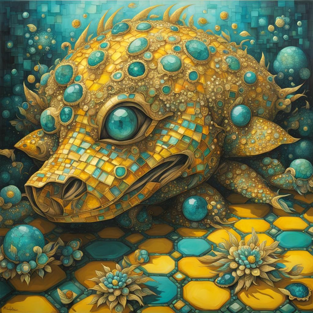 Crystal Creature in Colorful Fantasy Realism Style