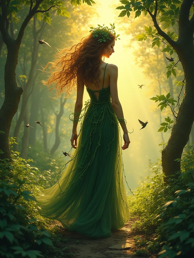 Plant Mage Stroll Through Forest in Golden Light