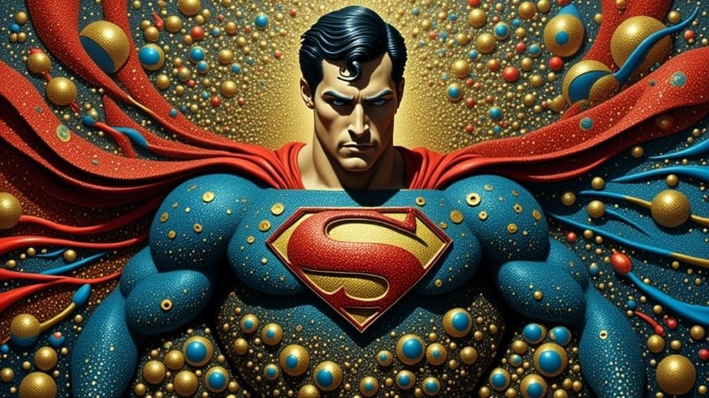 Kinetic Pointillism Superman Emblem