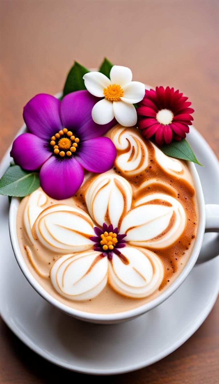 Floral Latte Art Design