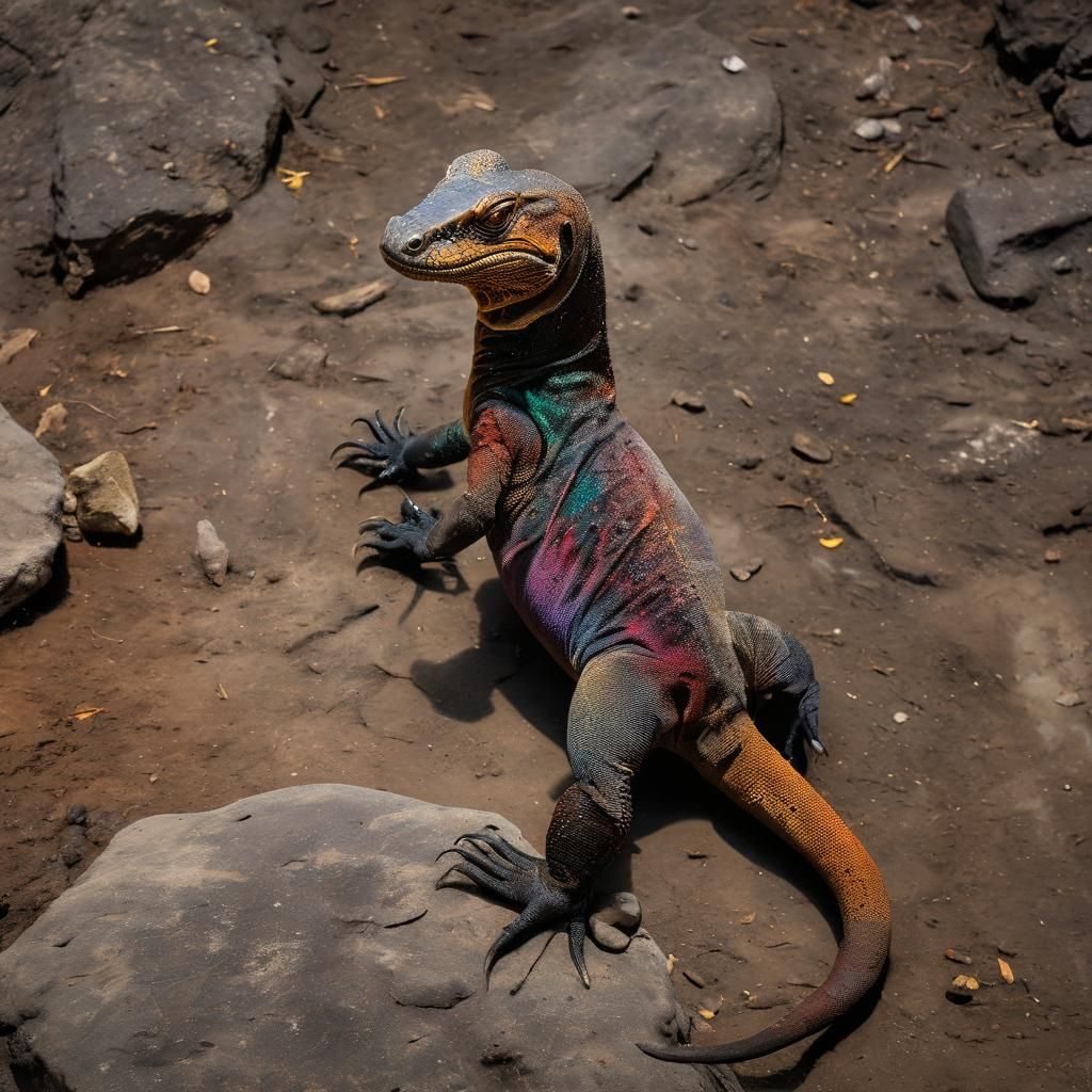 Vibrant Portrait of a Komodo Dragon