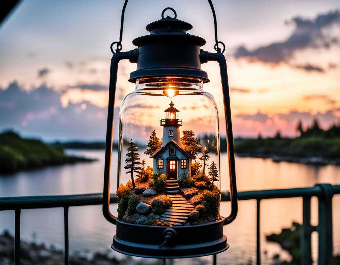 Lighthouse in a lantern