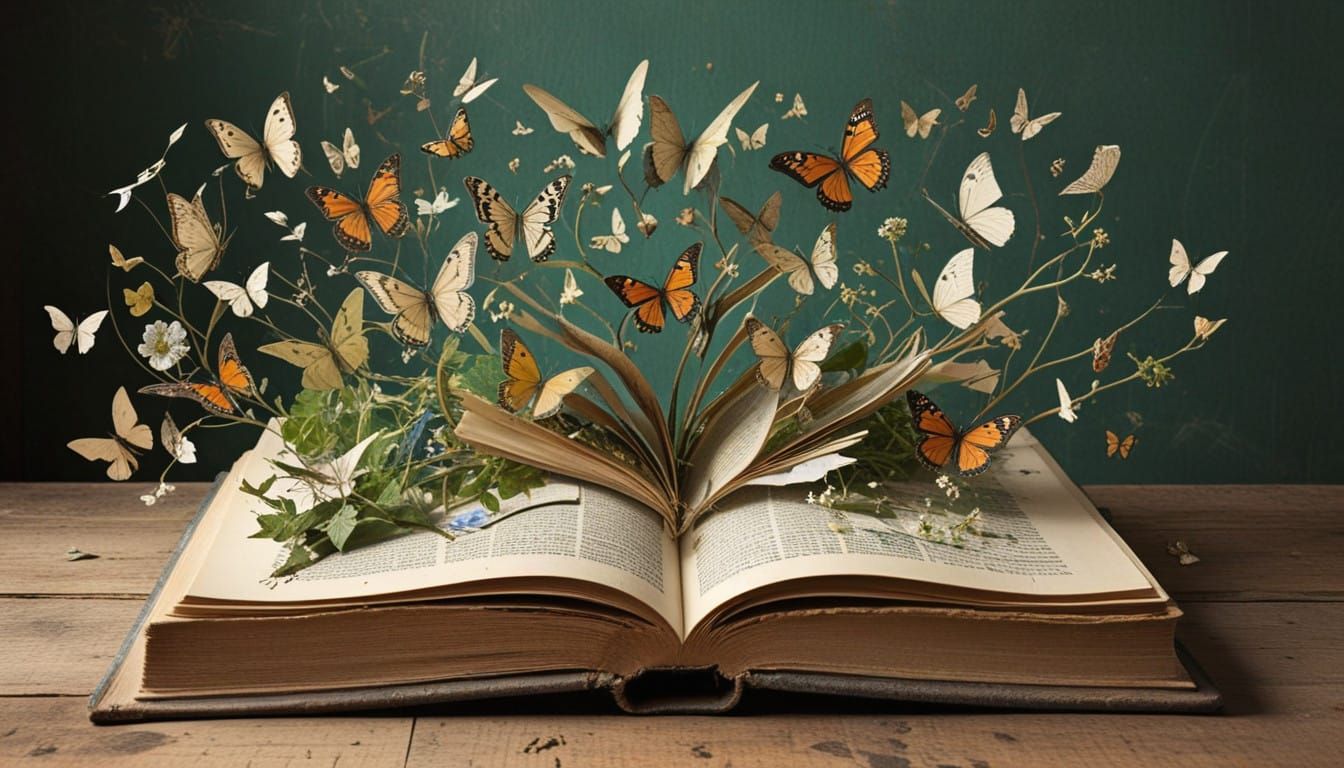 Whimsical Gardens Erupt from Vintage Tomes in Surrealist Col...
