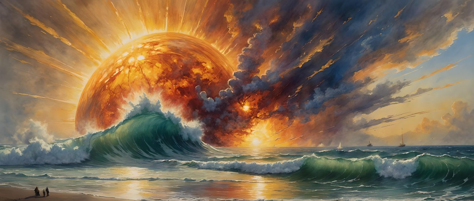 Epic Coronal Mass Ejection in Digital Art Style