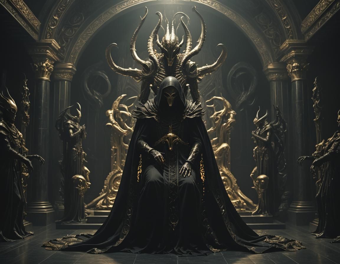 Dark Baroque Xenomorph Altar Cinematic Still